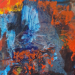 Acryl schilderij op papier, Maya Wildevuur, Abstract, 1994